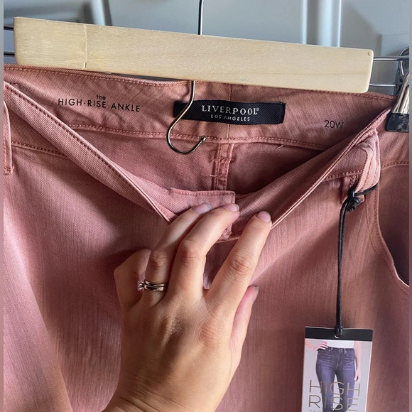 NWT Liverpool Los Angeles Kaylee High Rose Skinny Ankle Jean Mauve Blush 20W - Picture 5 of 5